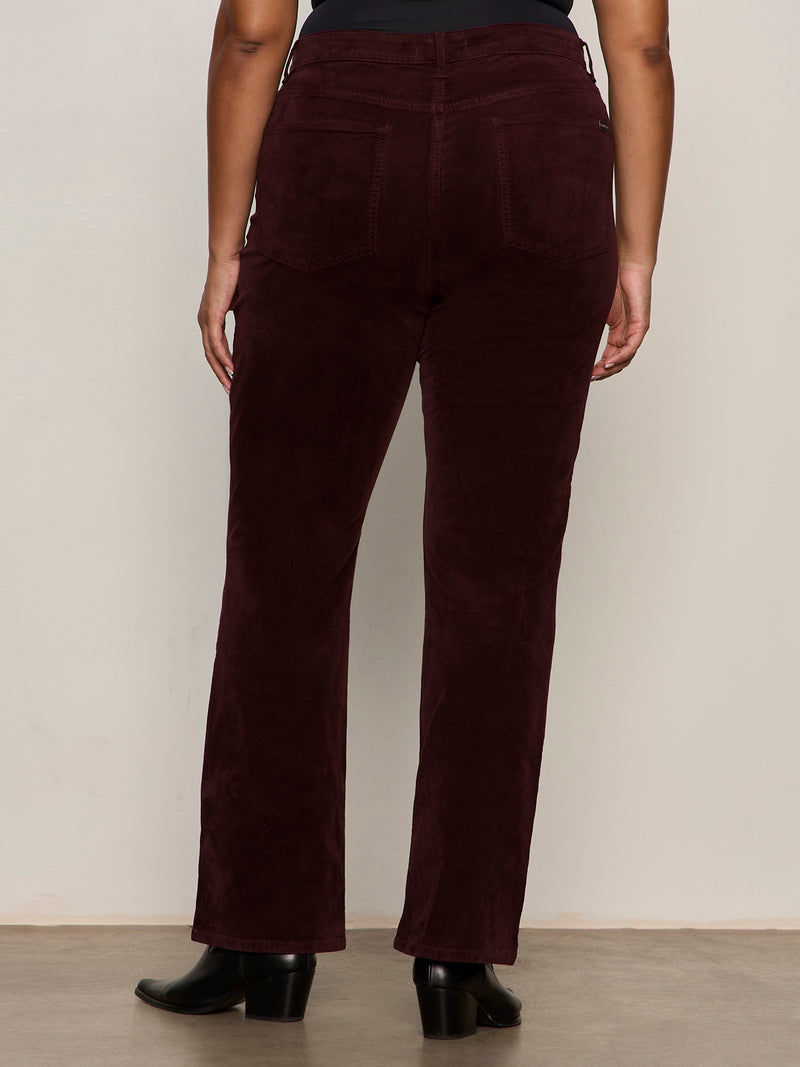 Velveteen Brook Bootcut Pant Dark Crimson Extended Sizing alt 2