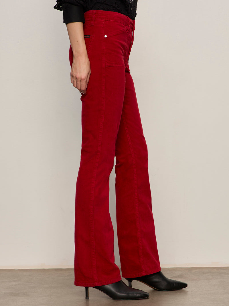 Velveteen Brook Bootcut Pant Cherry Lacquer Petite Sizing alt 1