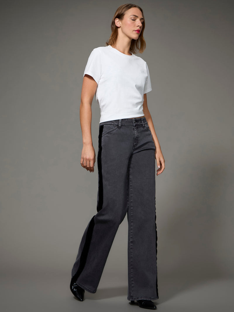 Tuxedo Velvet Wide Leg Pant Allure alt 6