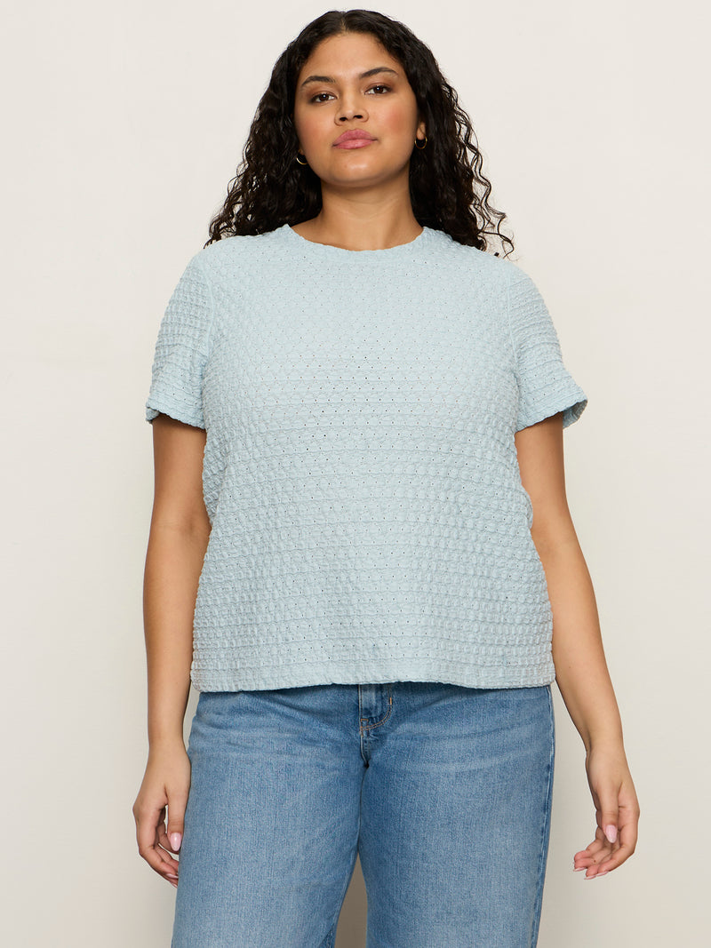 Pucker Up Perfect Tee Blue Aura Extended Sizing alt 2