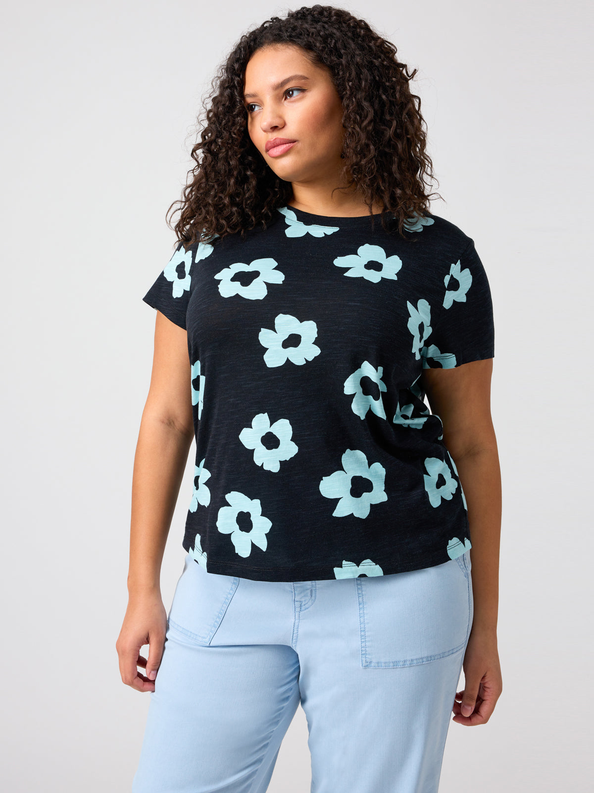 The Perfect Tee Aqua Flower Pop Inclusive Collection