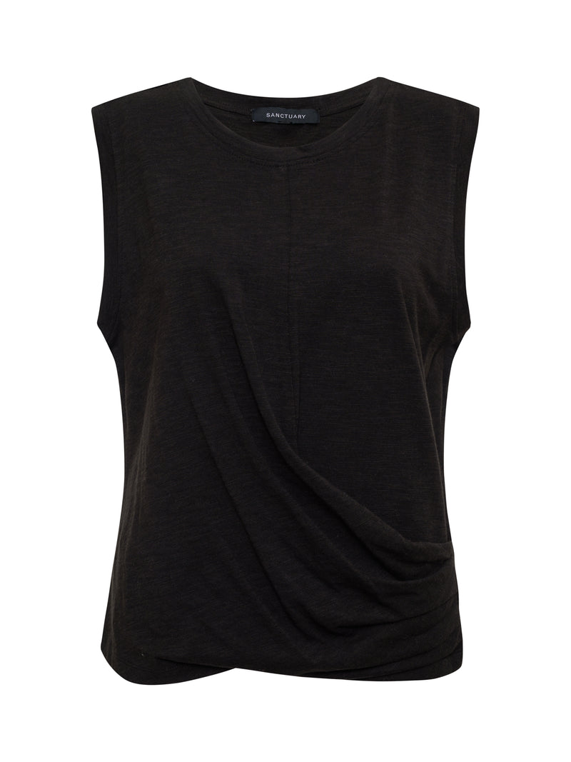 Draped Tank Black alt 6