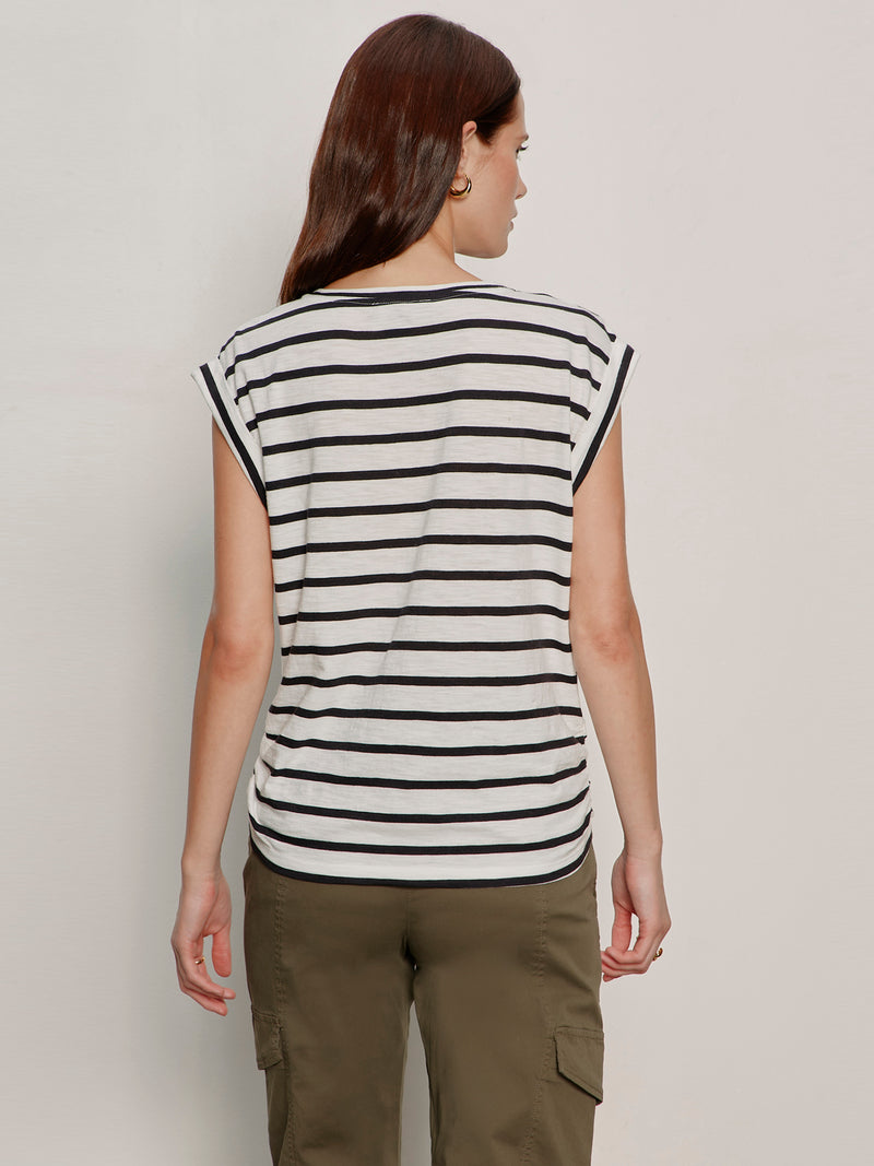 Knotted Muscle Tee Chalk/Black Stripe alt 1