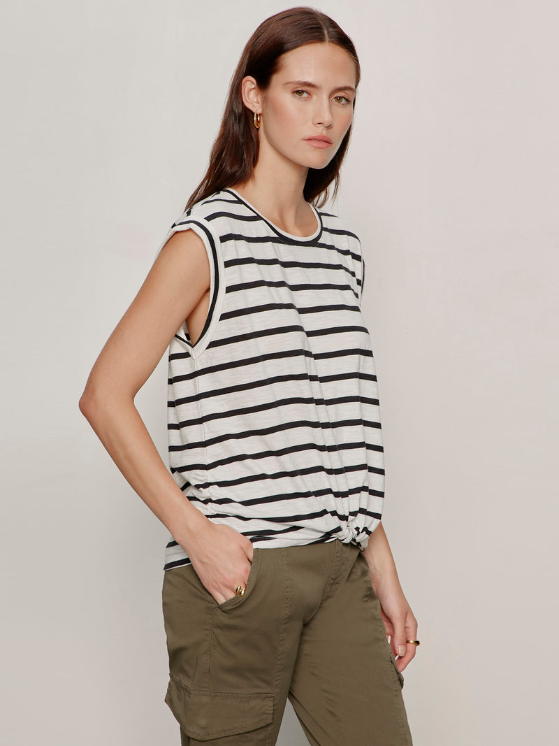 Knotted Muscle Tee Chalk/Black Stripe alt 2
