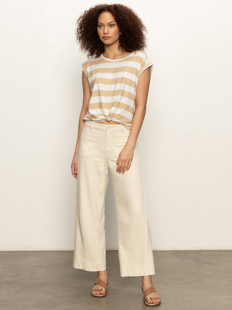 Knotted Muscle Tee White Sandstone Stripe alt 3