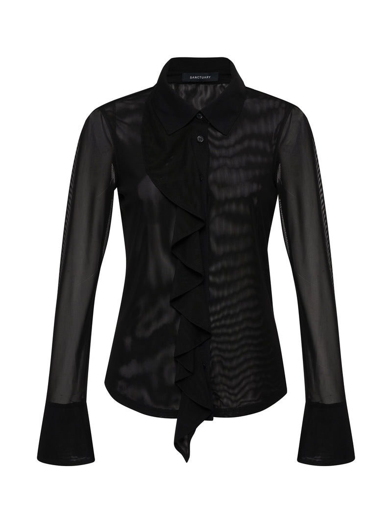 Dreamland Ruffle Top Black alt 5