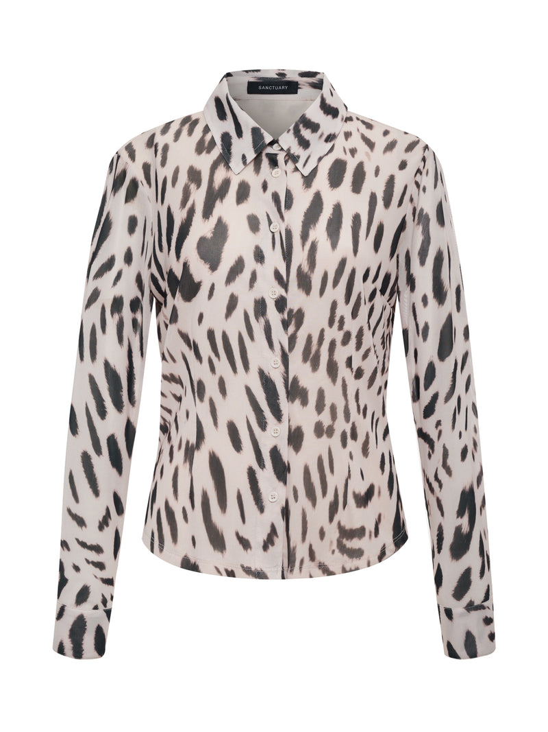 Fitted Mesh Button Down Top Mother Leo alt 6