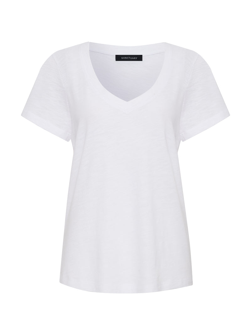 Soft V Neck Tee White alt 4