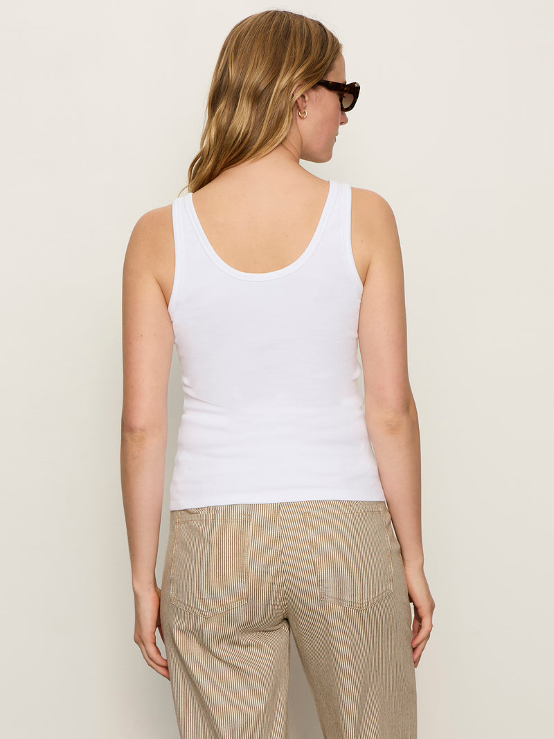 Go-To Lace Up Tank White alt 4