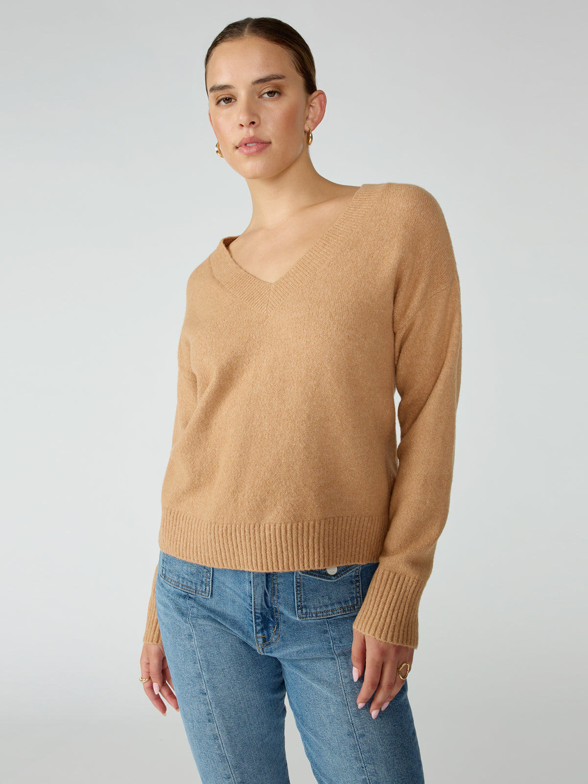 Easy Breezy V-Neck Pullover Sweater Roasted Cappuccino