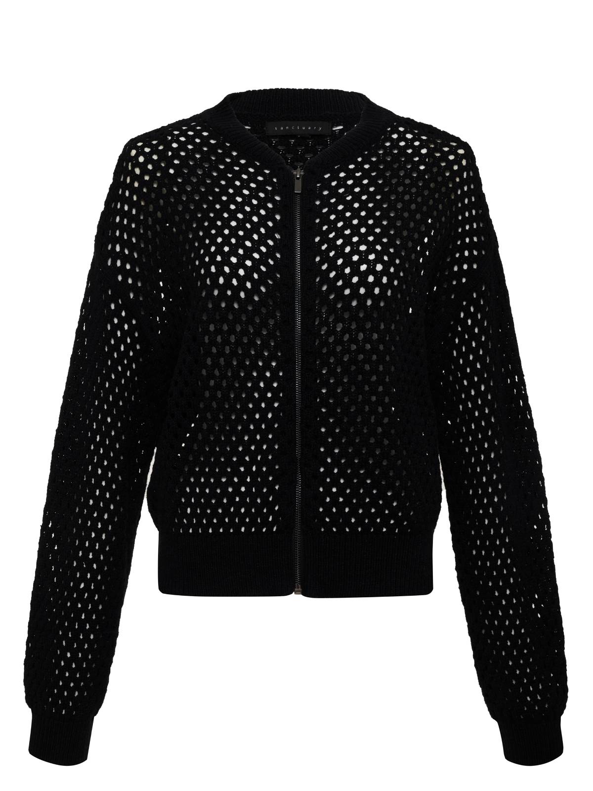Stepping Out Bomber Sweater Jacket Black