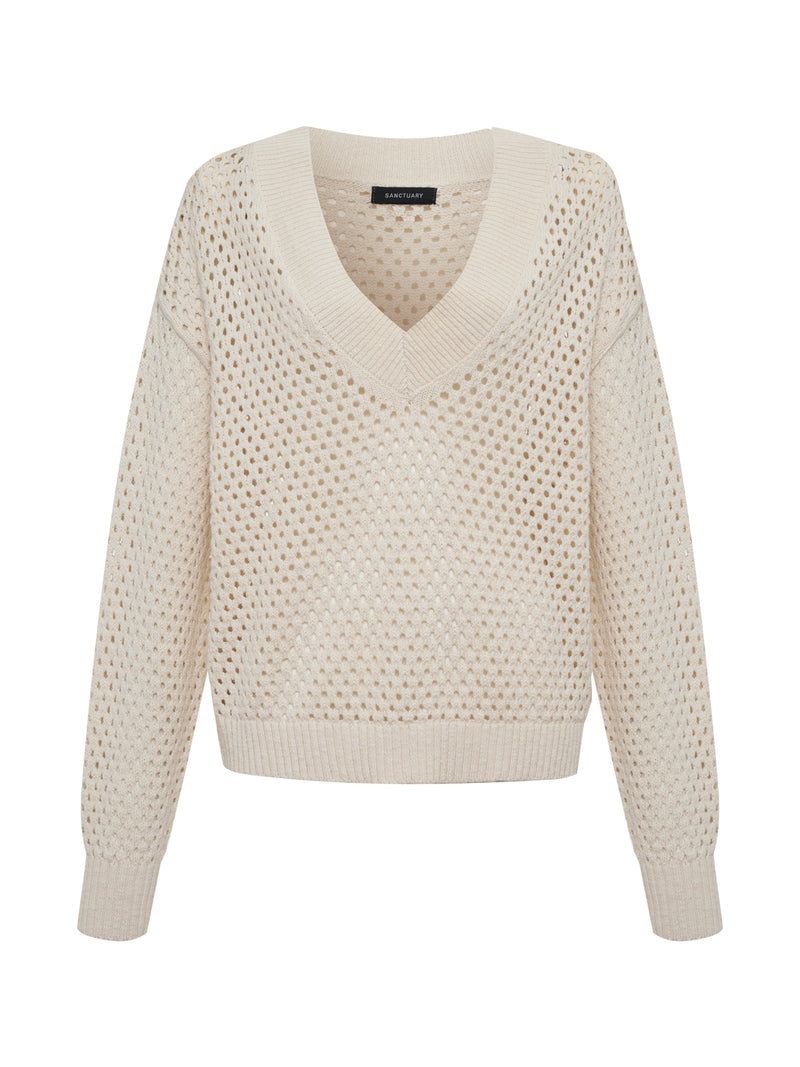 Airy Openwork Sweater Macrame alt 5