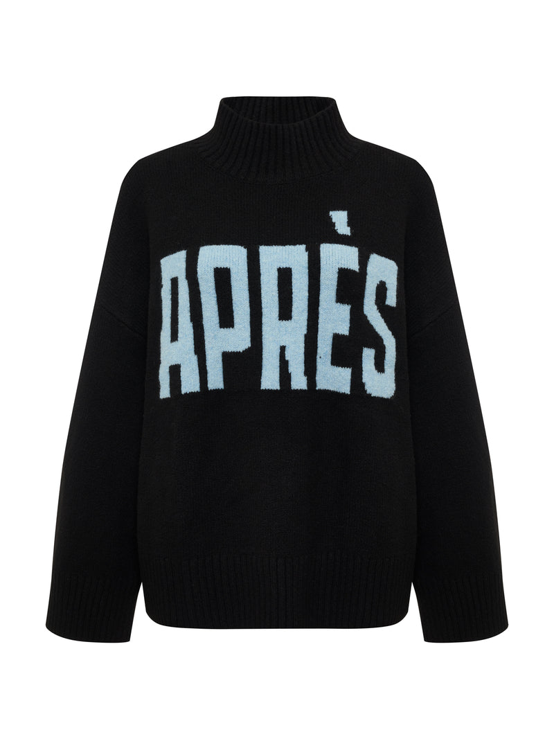 Apres Ski Sweater Black/Aquamarine Petite Sizing alt 4