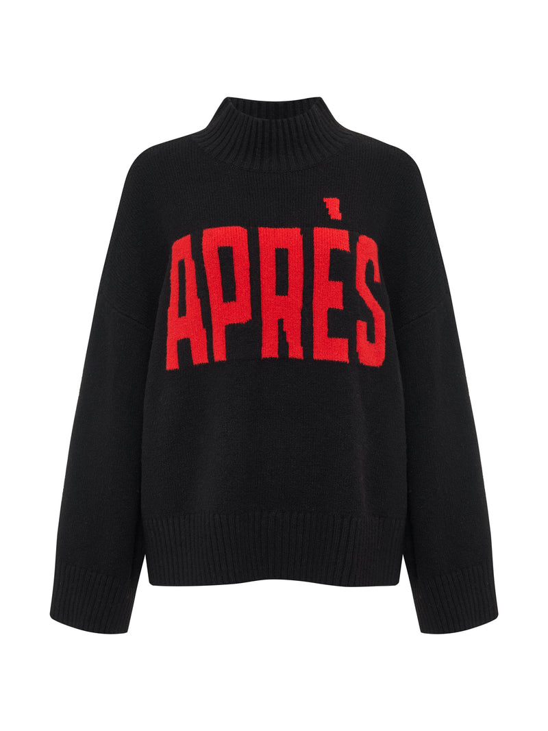 Apres Ski Sweater Black/Mars Red Petite Sizing alt 5