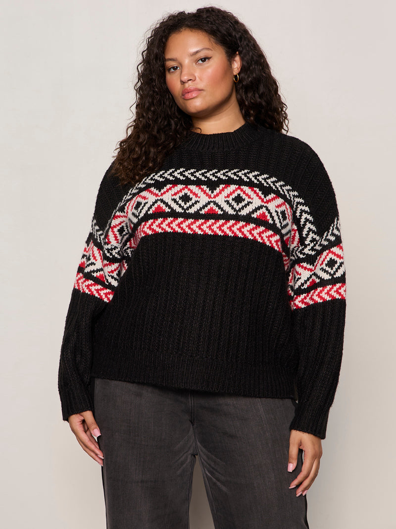 Send It Sweater Black Multi Extended Sizing alt 2