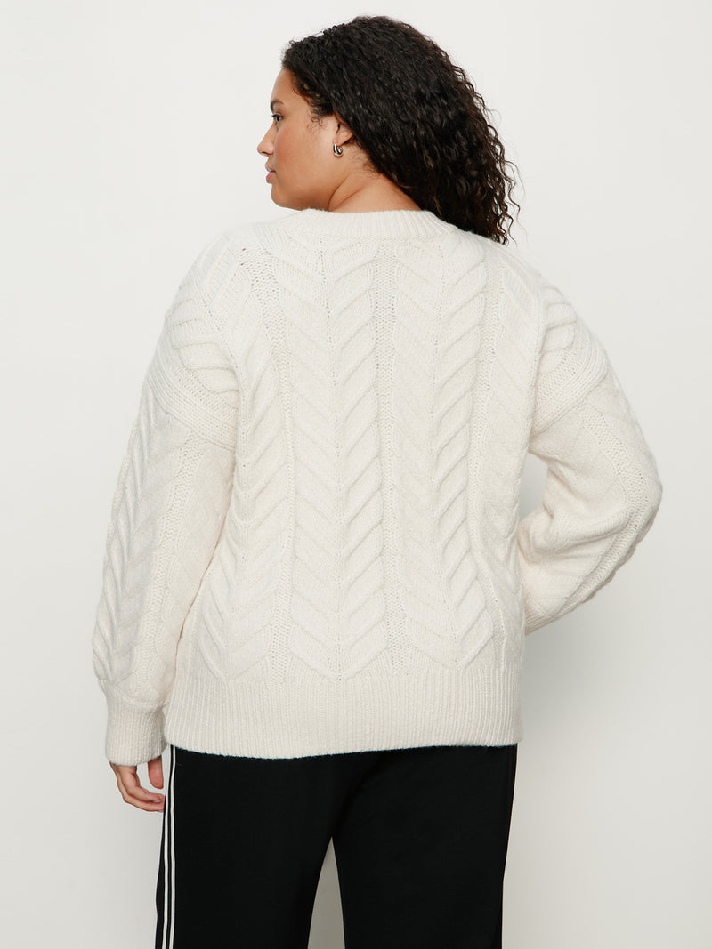 Snow Bunny Statement Sweater Chalk Extended Sizing alt 1