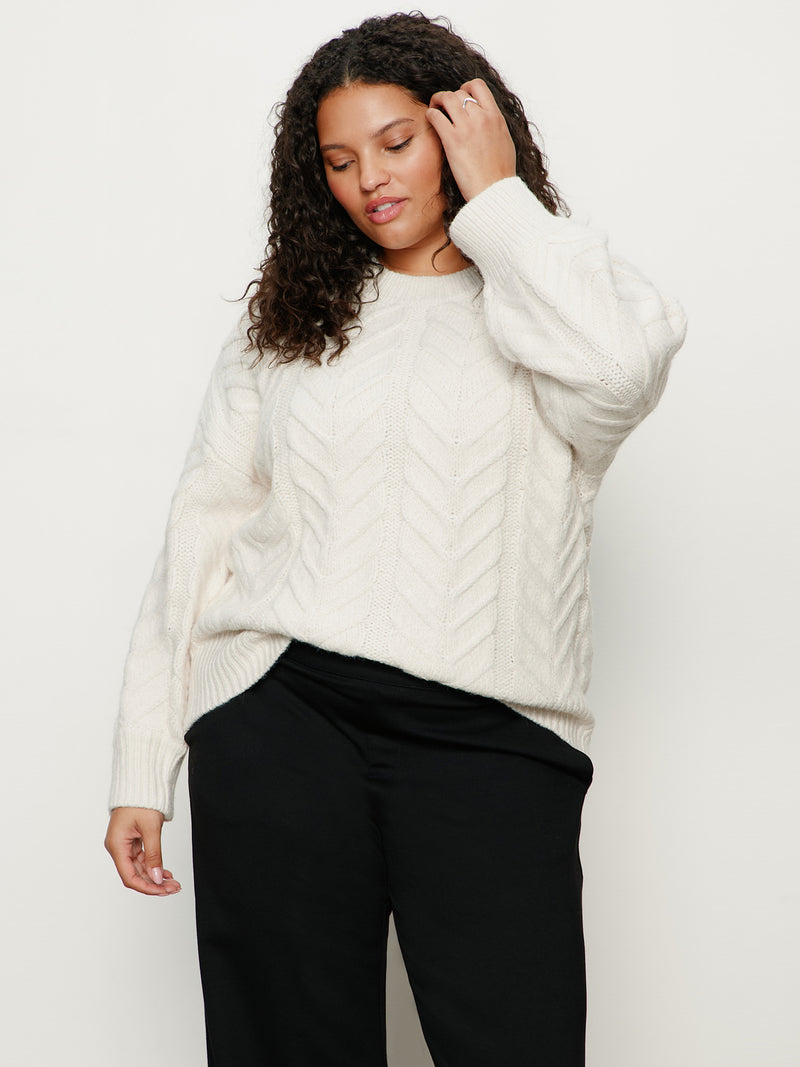 Snow Bunny Statement Sweater Chalk Extended Sizing