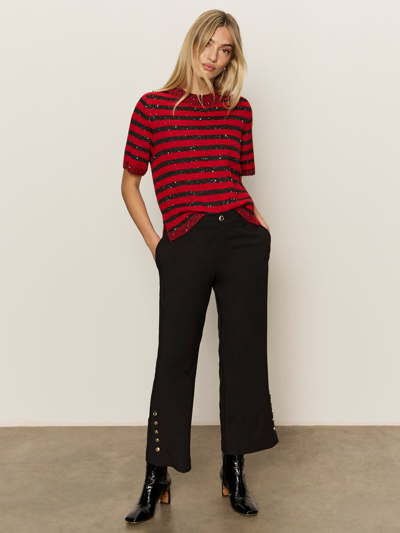 Short Sleeve Shine Sweater Tee Cherry Lacquer Shine alt 4