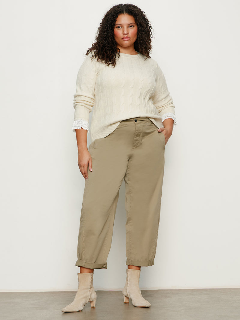 One In A Million Cable Crewneck Sweater Vanilla Extended Sizing alt 4