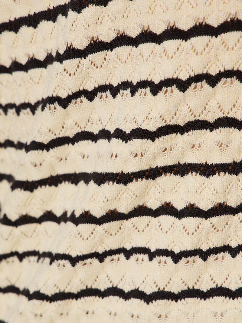 Forever Striped Mock Neck Vanilla Creme With Black Stripe alt 5