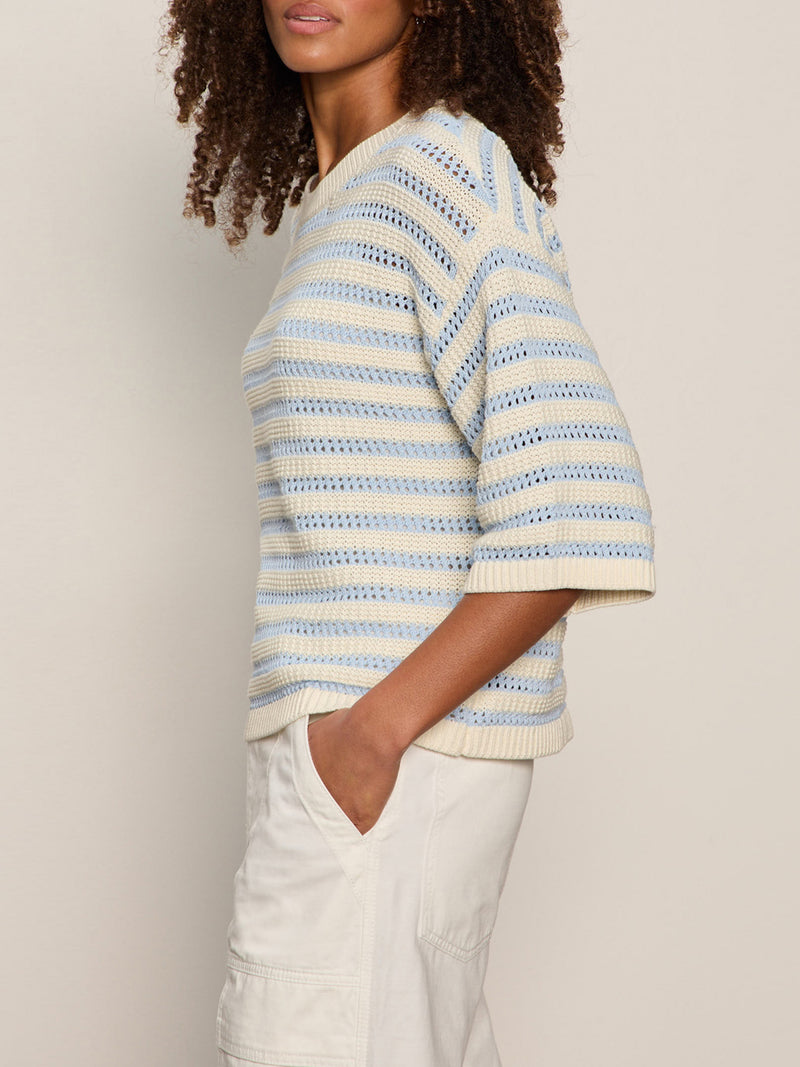 Elle Sweater Tee Blue Aura/Collagen Petite Sizing alt 2