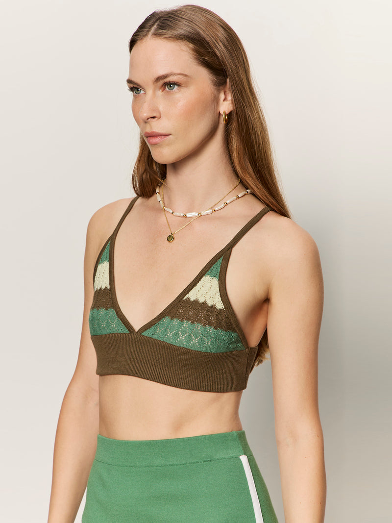 One And Only Knit Bralette Timber/Green Juice/Green Mist alt 3