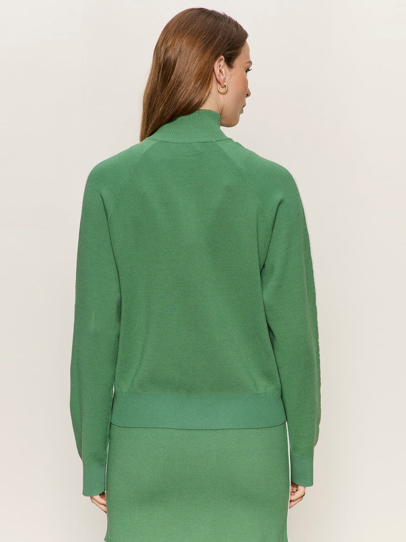 Places To Be Knit Track Jacket Green Juice/Chalk alt 3
