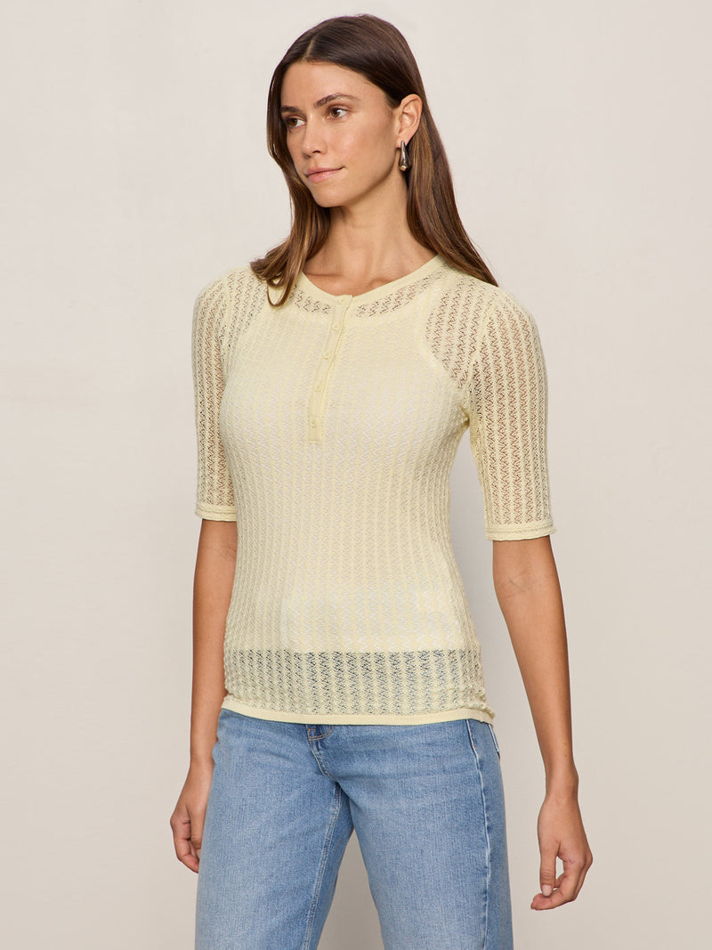Going Places Pointelle Sweater Lemon Drop alt 2