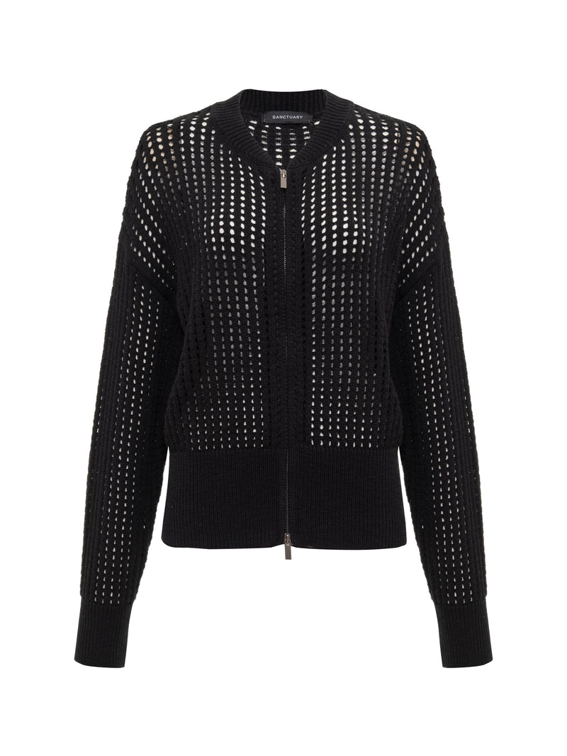 Laguna Openwork Bomber Black Petite Sizing alt 2