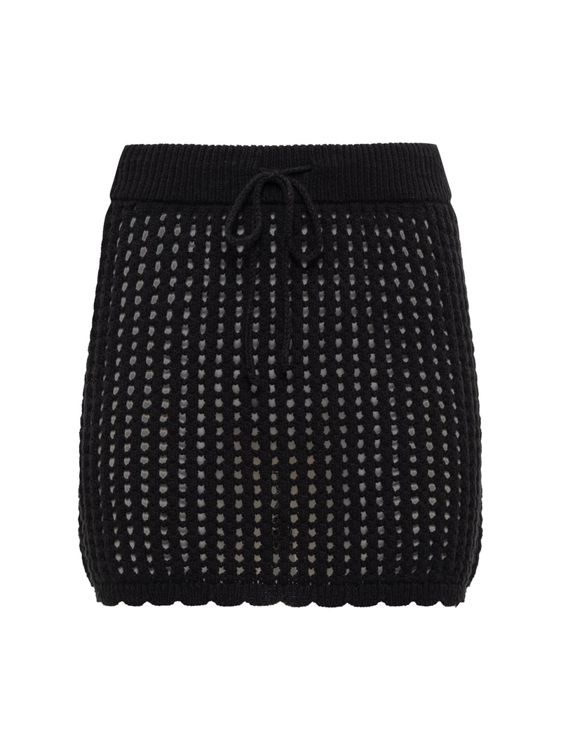 Beachside Crochet Skirt Black alt 4