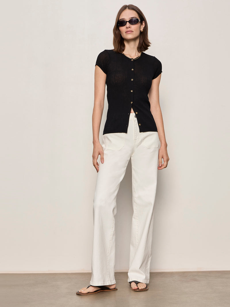 Soft Focus Ribbbed Top Black alt 4