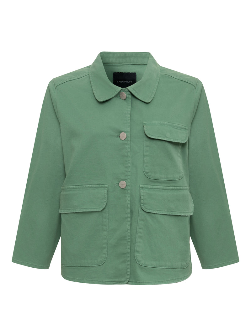 Crop Chore Jacket Green Juice alt 5