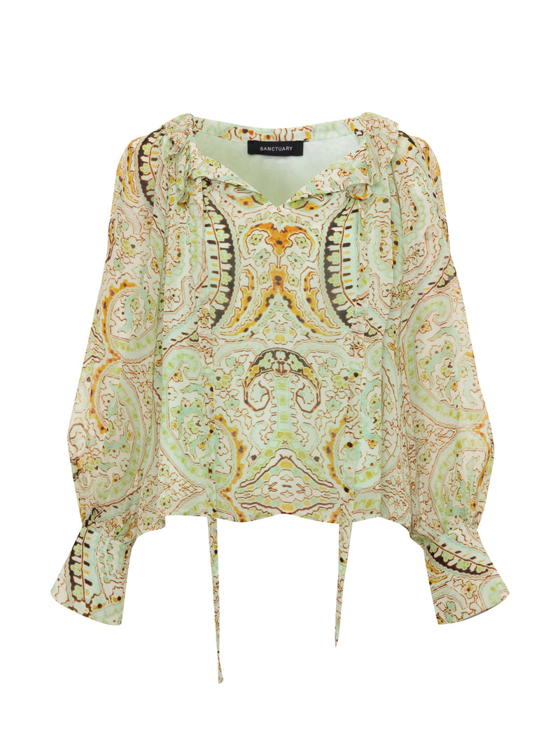 Sheer Elegance Volume Blouse Verde Boheme alt 5