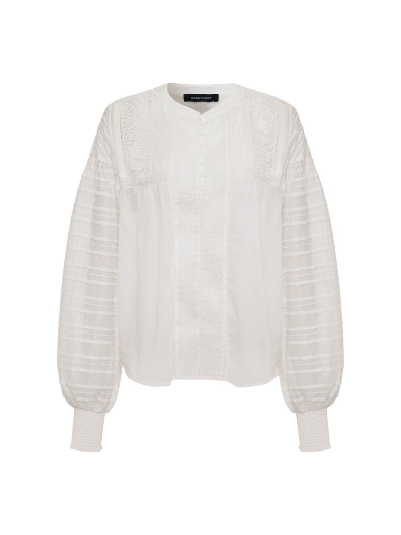 Adore You Embroidered Blouse White alt 5