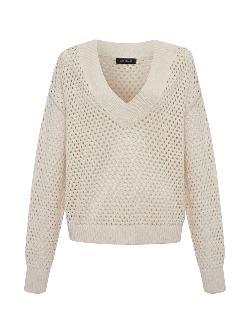 Airy Openwork Sweater Macrame alt 5