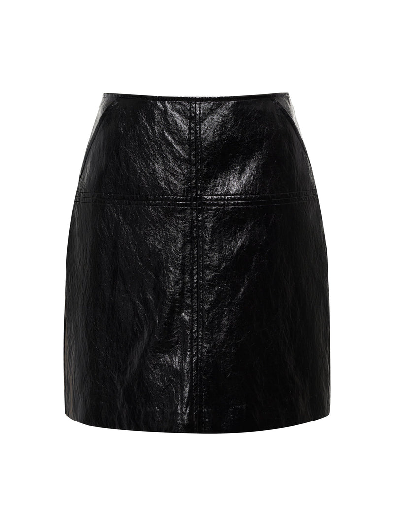 Broadway Leather Skirt Black alt 4