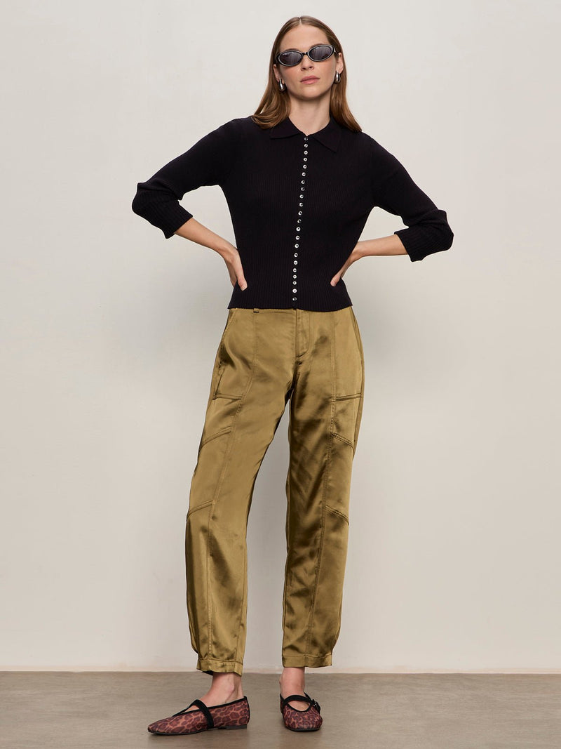 Button Down Variegated Cardi Black alt 5