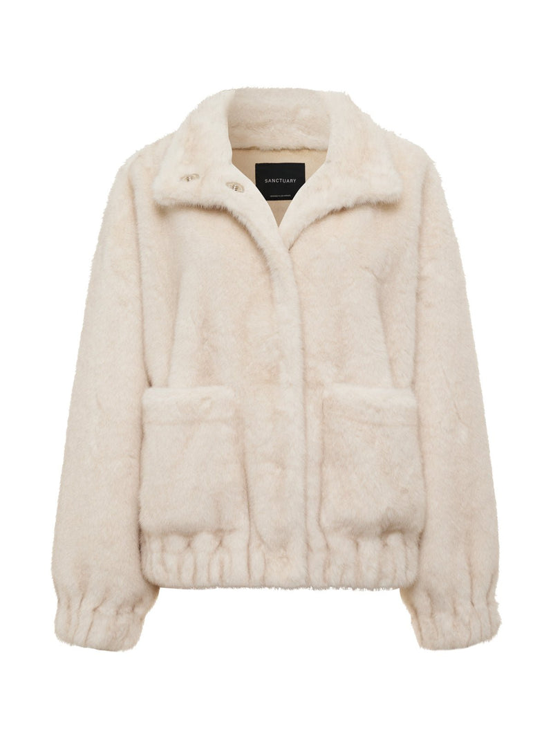 Coco Fur Jacket Almond Cream Extended Sizing alt 5
