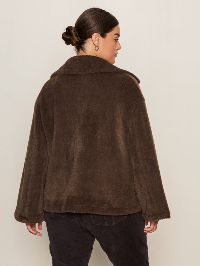 Colette Fur Jacket Choco Chip Extended Sizing alt 3
