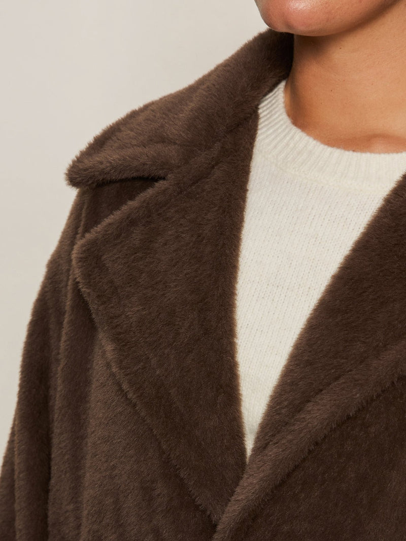 Colette Fur Jacket Choco Chip Extended Sizing alt 4