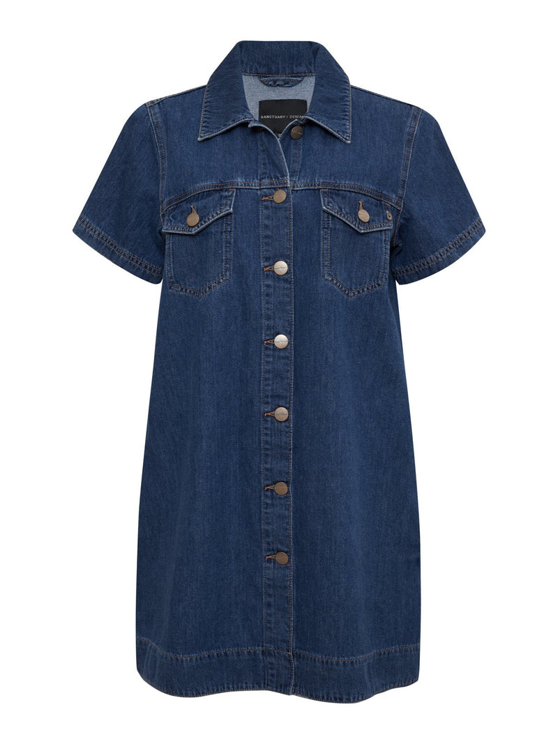 Denim Shiftdress Medium Wash alt 6