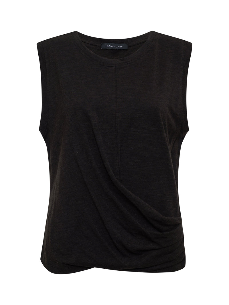 Draped Tank Black alt 6