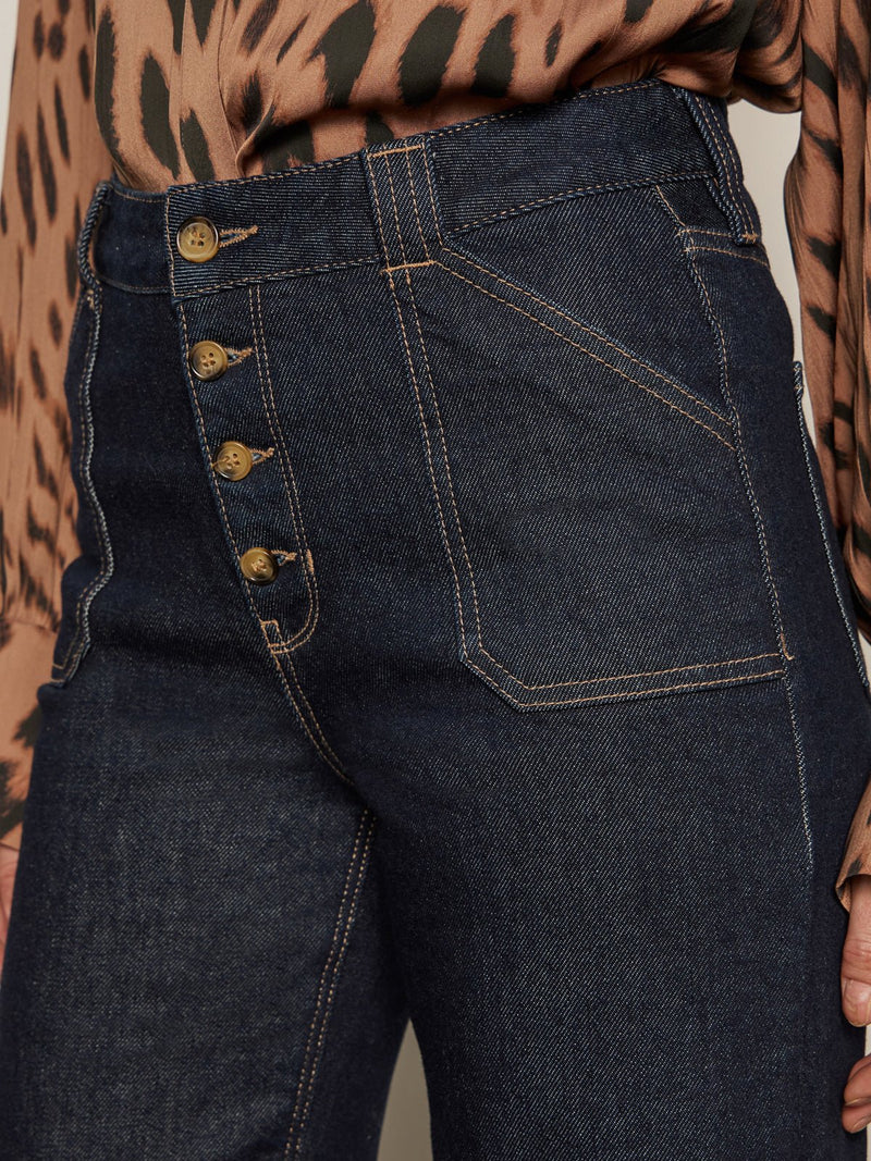 Ekara Slim Wide Jean Indigo Dark Rinse Wash alt 4