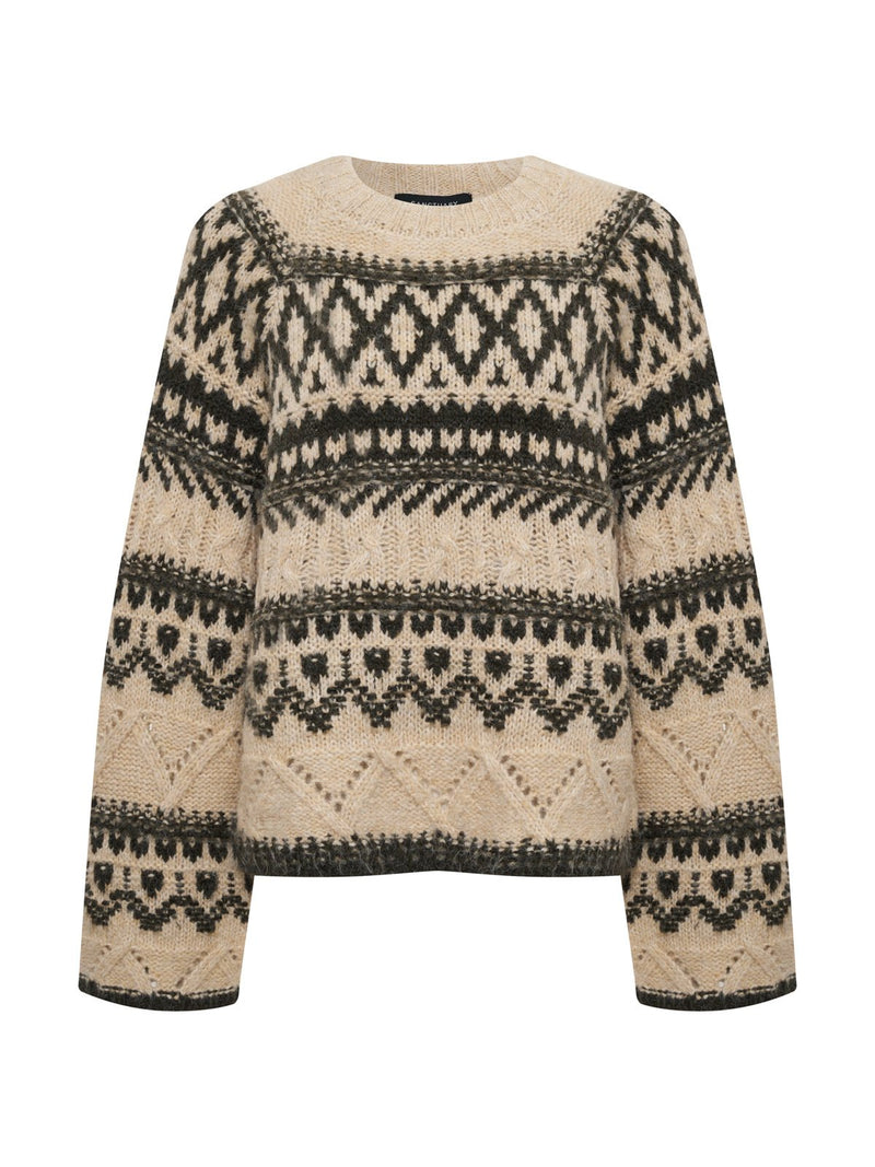 Fairisle Crew Neck Sweater Light Oat Multi alt 6