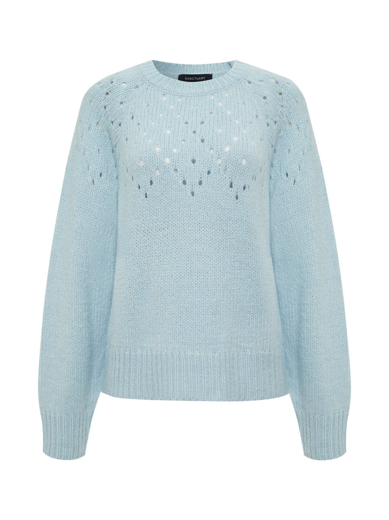 Femme Openwork Sweater Aquamarine alt 6