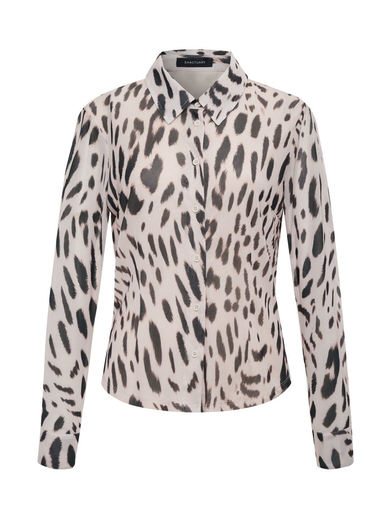 Fitted Mesh Button Down Top Mother Leo alt 6