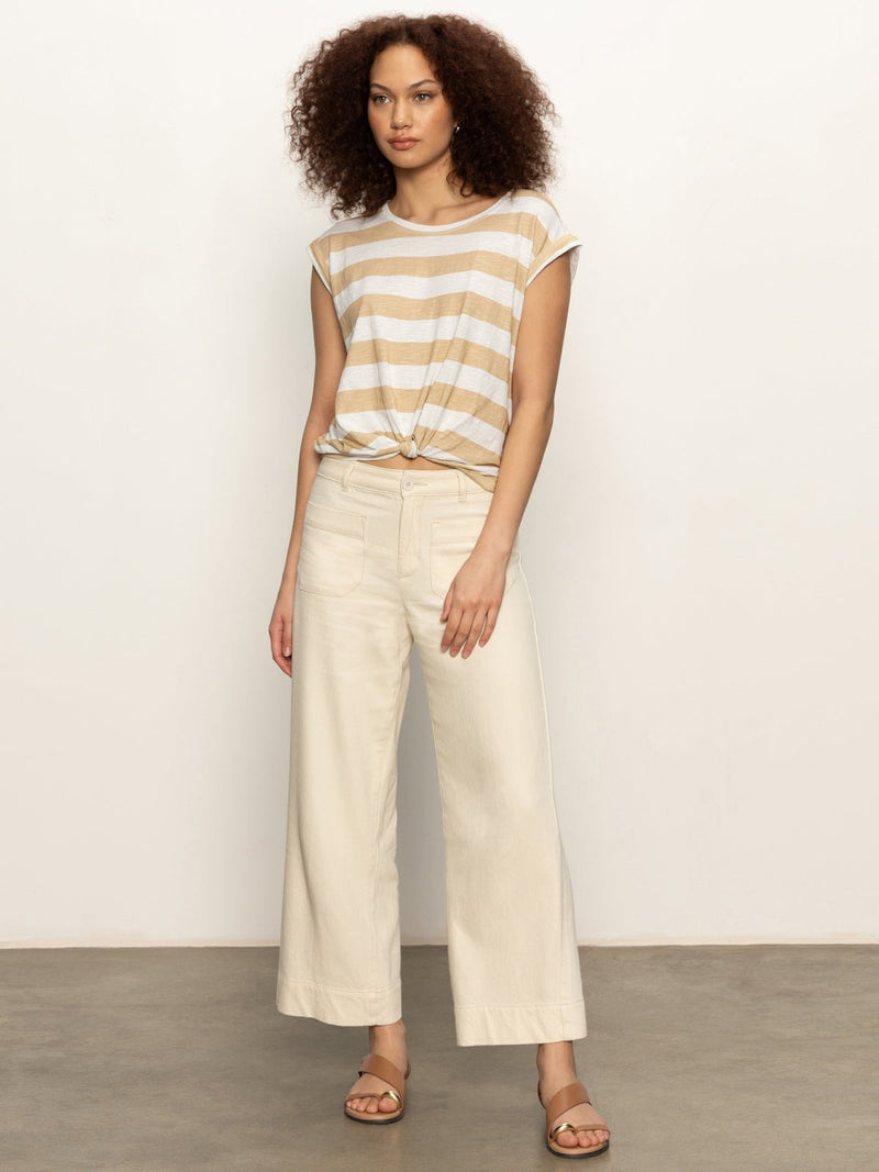 Knotted Muscle Tee White Sandstone Stripe alt 3