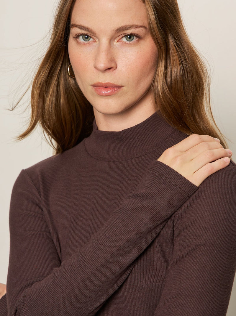 Long Sleeve Mock Essential Top Semi Sweet