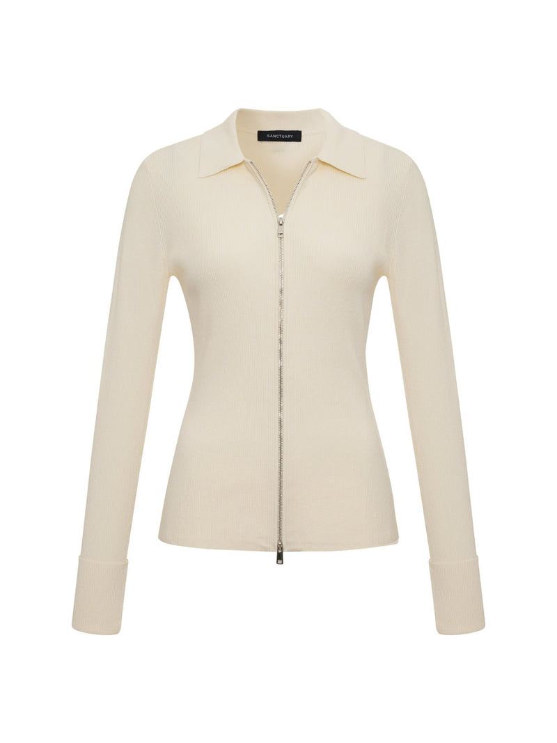 Only Yours Ribbed Zip Sweater Collagen alt 6