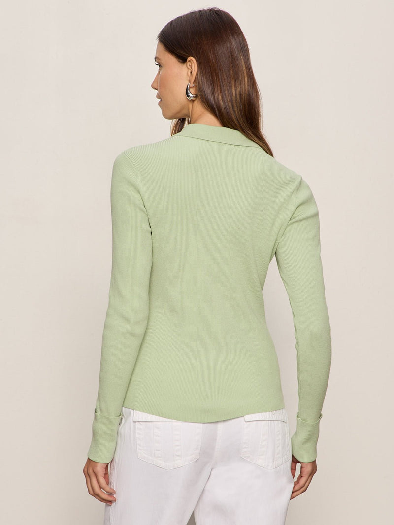 Only Yours Ribbed Zip Sweater Detox Green alt 1